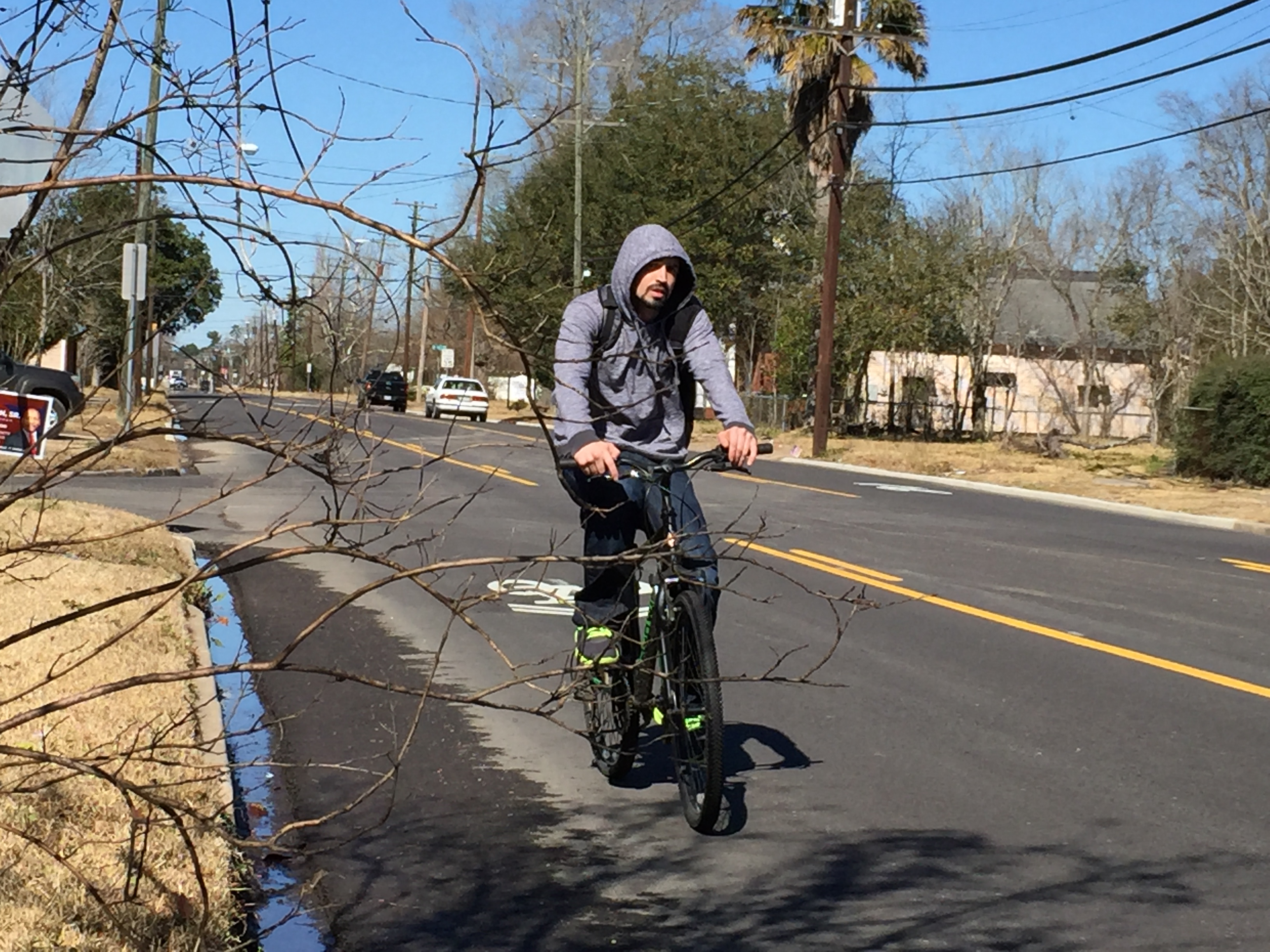 bicyclist on Magnolia - Beaumont, Tx